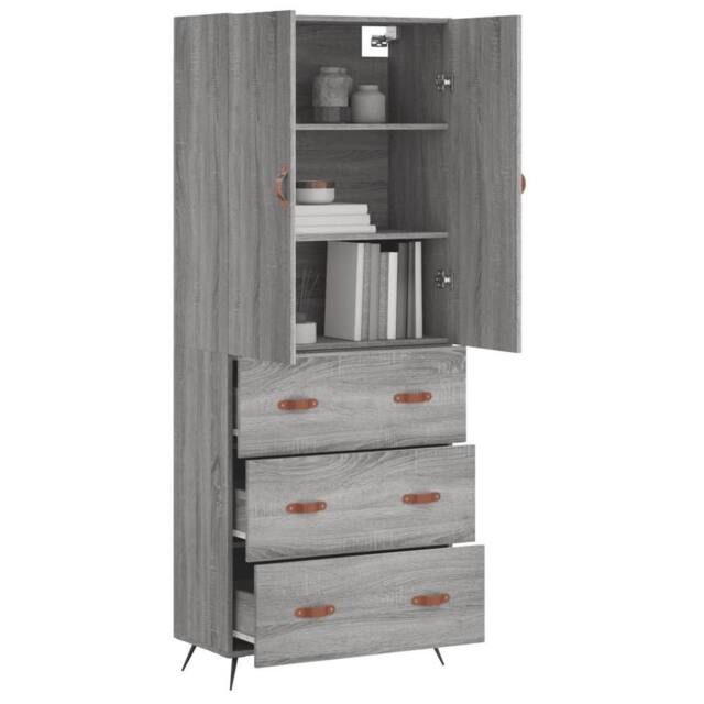 Berkfield Home Highboard Grey Sonoma 69.5x34x180 cm Engineered Wood - image 1