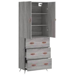 Berkfield Home Highboard Grey Sonoma 69.5x34x180 cm Engineered Wood - thumbnail 4