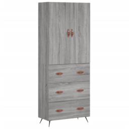 Berkfield Home Highboard Grey Sonoma 69.5x34x180 cm Engineered Wood - thumbnail 3