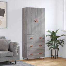 Berkfield Home Highboard Grey Sonoma 69.5x34x180 cm Engineered Wood - thumbnail 2