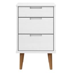 Berkfield Home Bedside Cabinet MOLDE White 40x35x65 cm Solid Wood Pine - Size: 40 x 35 x 65 cm - thumbnail 4