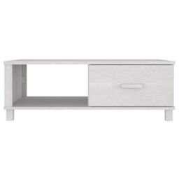 Berkfield Home Coffee Table HAMAR White 100x55x35 cm Solid Wood Pine - Size: 100 x 55 x 35 cm - thumbnail 5