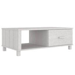 Berkfield Home Coffee Table HAMAR White 100x55x35 cm Solid Wood Pine - Size: 100 x 55 x 35 cm - thumbnail 2