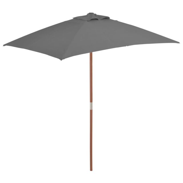 Berkfield Home Outdoor Parasol with Wooden Pole 150x200 cm Anthracite in Black - image 1