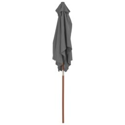 Berkfield Home Outdoor Parasol with Wooden Pole 150x200 cm Anthracite in Black - thumbnail 5