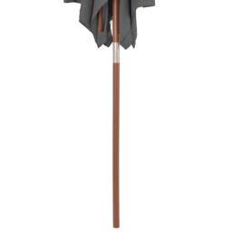 Berkfield Home Outdoor Parasol with Wooden Pole 150x200 cm Anthracite in Black - thumbnail 6