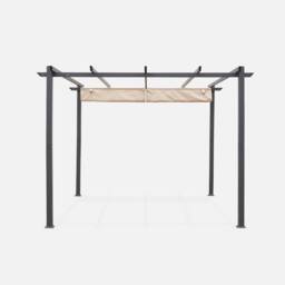 sweeek 3x3m Isla Pergola Roof Cover in Beige - thumbnail 4