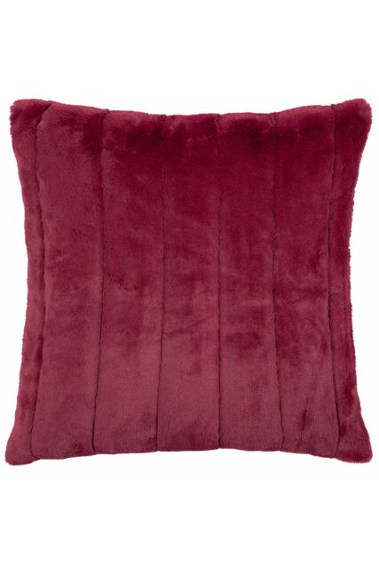 Paoletti Empress Alaskan Faux Fur Cushion in Red - Size: 45 cm x 45 cm