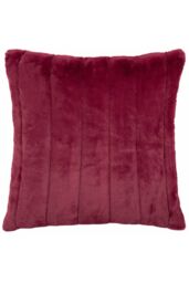 Paoletti Empress Alaskan Faux Fur Cushion in Red - Size: 45 cm x 45 cm