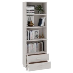 Berkfield Home Highboard HAMAR White 60x35x180 cm Solid Wood Pine - Size: 60 x 35 x 180 cm - thumbnail 3