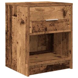 Berkfield Home Bedside Cabinets 2 pcs with Drawer Old Wood 40x34x50 cm in Brown - Size: 40 x 34 x 50 cm - thumbnail 6