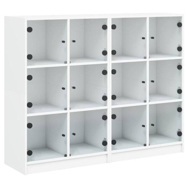 Berkfield Home Bookcase with Doors White 136x37x109 cm Engineered Wood - Size: 136 x 37 x 109 cm - image 1
