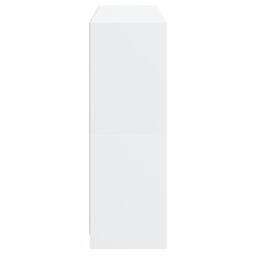 Berkfield Home Bookcase with Doors White 136x37x109 cm Engineered Wood - Size: 136 x 37 x 109 cm - thumbnail 8