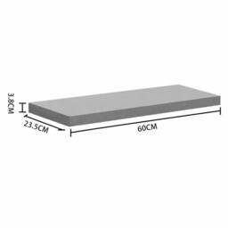 SPOT ON DEALZ Grey High Gloss Floating Wall Shelf 60cm MDF Display Storage Unit - thumbnail 2