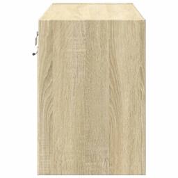 Berkfield Home TV Wall Cabinet with LED Lights Sonoma Oak 80x31x45 cm in Light Tan - Size: 80 x 31 x 45 cm - thumbnail 7