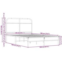 Berkfield Home Elegant Bed Frame without Mattress 140x190 cm Brown Oak Engineere - thumbnail 9