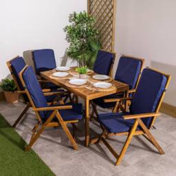 icon 6-Pack Outdoor Garden Seat Pads in Navy - thumbnail 2