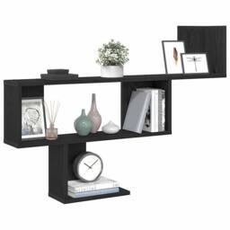 Berkfield Home Wall Shelf Black Oak 100x15x70 cm Engineered Wood - Size: 100 x 15 x 70 cm - thumbnail 4