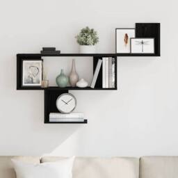 Berkfield Home Wall Shelf Black Oak 100x15x70 cm Engineered Wood - Size: 100 x 15 x 70 cm - thumbnail 1