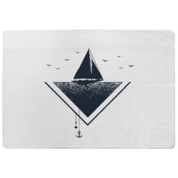 Benjamin Tate Design Sailboat At Sea Designer Rug in Natural - Size: Large - thumbnail 1