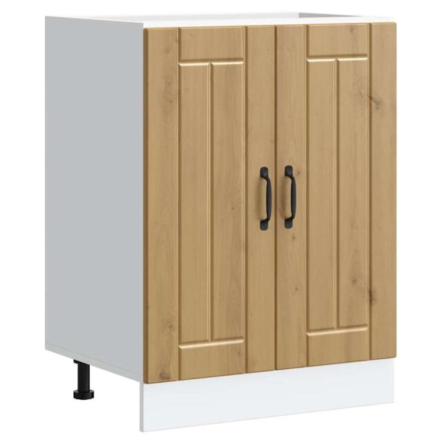 Berkfield Home Sink Base Cabinet Lucca Artisan Oak Engineered Wood in Brown - image 1