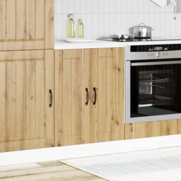 Berkfield Home Sink Base Cabinet Lucca Artisan Oak Engineered Wood in Brown - thumbnail 2