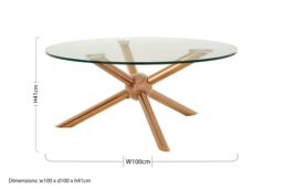 Orsina Distinctive Base Design Round Rose Gold Coffee Table, Elegant Display Table, Clear Tempered Glass Top Table - thumbnail 4