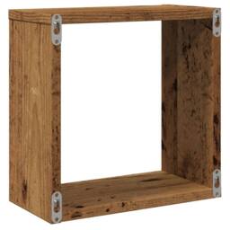 Berkfield Home Wall Cube Shelves 6 pcs Old Wood 30x15x30 cm Engineered Wood in Brown - Size: 30 x 15 x 30 cm - thumbnail 7