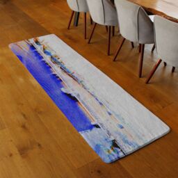 Benjamin Tate Design London Eye Veiw Blue Runner Rug in Natural - Size: 67 cm x 230 cm - thumbnail 2