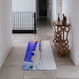 Benjamin Tate Design London Eye Veiw Blue Runner Rug in Natural - Size: 67 cm x 230 cm - thumbnail 3