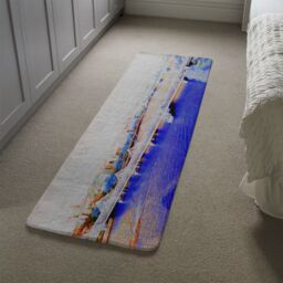 Benjamin Tate Design London Eye Veiw Blue Runner Rug in Natural - Size: 67 cm x 230 cm - thumbnail 4