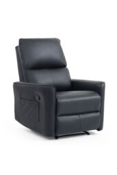 More4Homes Madrid 1+2 Seater W Console Manual Air Leather Recliner Sofa Set in Black - thumbnail 5