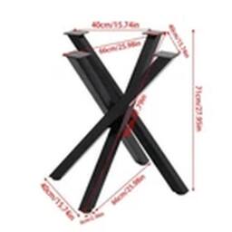 EONLION Heavy Duty Criss Cross Metal Table Legs in Black - thumbnail 2