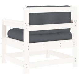Berkfield Home Beautiful Garden Chairs with Cushions 2 pcs White Solid Wood Pine - thumbnail 7