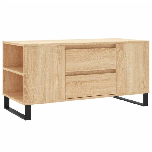 Berkfield Home Coffee Table Sonoma Oak 102x44.5x50 cm Engineered Wood in Light Tan - image 1
