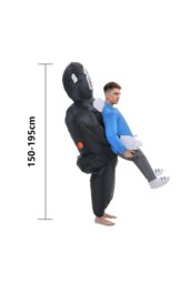Living and Home Halloween Scary Zombie Hostage Inflatable Costume for Adults in Black - thumbnail 4