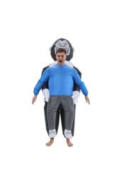 Living and Home Halloween Scary Zombie Hostage Inflatable Costume for Adults in Black - thumbnail 2