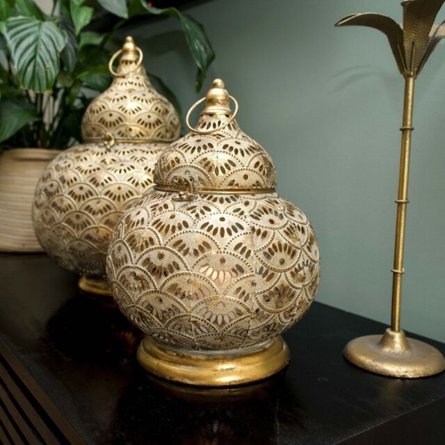 Madison & Mayfair Exquisite Small Gold Lantern with Intricate Detailing - image 1