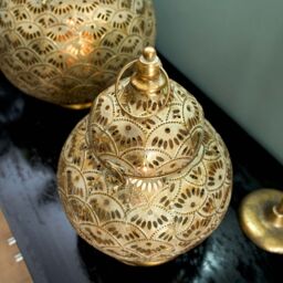 Madison & Mayfair Exquisite Small Gold Lantern with Intricate Detailing - thumbnail 2