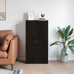 Berkfield Home Office Cabinet Black oak 60 x 32 x 115 cm Engineered wood - thumbnail 4