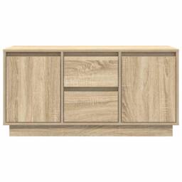 Berkfield Home TV Cabinet with LED Lights Sonoma Oak 100x41x50 cm in Light Tan - Size: 100 x 41 x 50 cm - thumbnail 7
