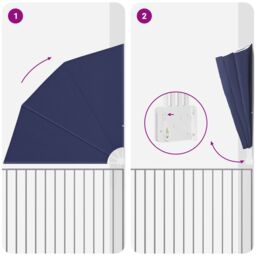 Berkfield Home Balcony Privacy Screen Folding Manual Navy blue 210 x 210 cm Fabric - thumbnail 8