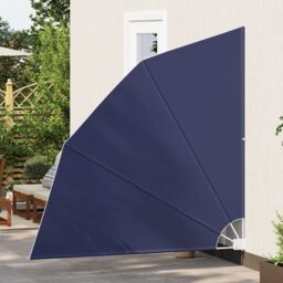 Berkfield Home Balcony Privacy Screen Folding Manual Navy blue 210 x 210 cm Fabric - thumbnail 3