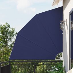 Berkfield Home Balcony Privacy Screen Folding Manual Navy blue 210 x 210 cm Fabric - thumbnail 1