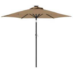 Berkfield Home Garden Parasol with Steel Pole Taupe 225x225x212 cm - Size: 225 x 225 x 212 cm - thumbnail 2