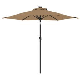 Berkfield Home Garden Parasol with Steel Pole Taupe 225x225x212 cm - Size: 225 x 225 x 212 cm - thumbnail 4