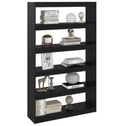 Berkfield Home Decorative Book Cabinet/Room Divider Black 100x30x167.5 cm Solid - thumbnail 4