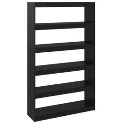 Berkfield Home Decorative Book Cabinet/Room Divider Black 100x30x167.5 cm Solid - thumbnail 3