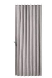 Living and Home 1 Panel Faux Linen Pleated Folding Curtain for Door/Window in Grey - Size: 180 cm width x 200 cm drop - thumbnail 2