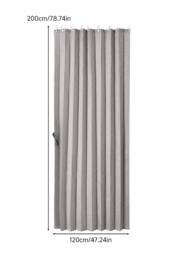 Living and Home 1 Panel Faux Linen Pleated Folding Curtain for Door/Window in Grey - Size: 180 cm width x 200 cm drop - thumbnail 7